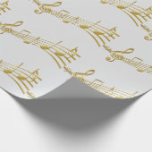 Papier cadeau Note de musique, clé de sol.  (Coin)