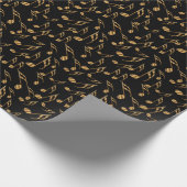Papier Cadeau Note de musique d'or (Coin)