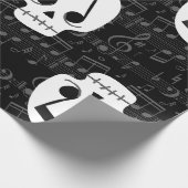 Papier Cadeau note de musique gothique yeux crâne macabre (Coin)