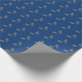 Papier Cadeau Note musicale Gold Blue Vintage (Coin)