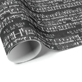 Papier Cadeau note musicale grunge (Coin rond)