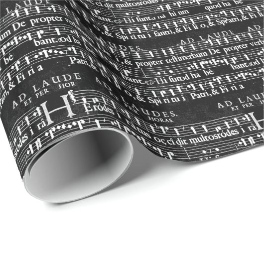 Papier Cadeau note musicale grunge (Coin rond)