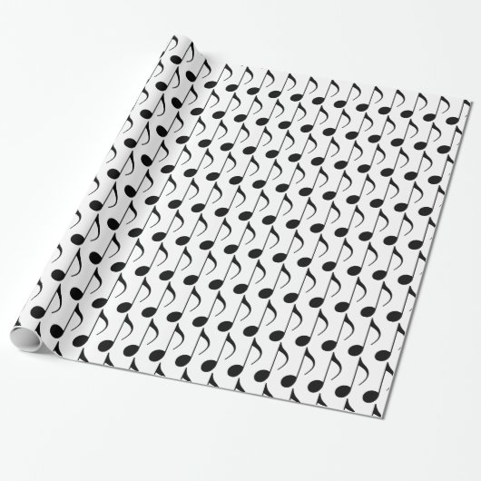 Papier Cadeau note musicale noire (Déroulé)