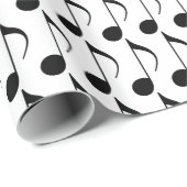 Papier Cadeau note musicale noire (Coin rond)