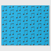 Papier Cadeau Note musicale Simple Bleu Noir (Plat)