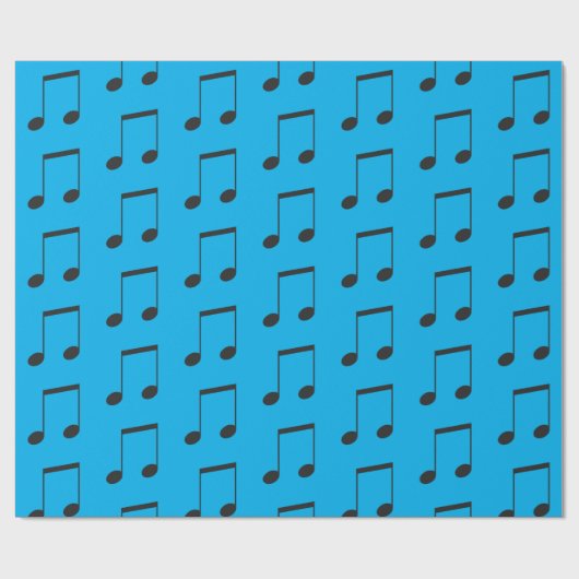 Papier Cadeau Note musicale Simple Bleu Noir (Plat)