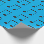 Papier Cadeau Note musicale Simple Bleu Noir (Coin)