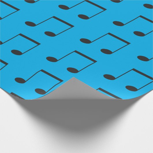 Papier Cadeau Note musicale Simple Bleu Noir (Coin)
