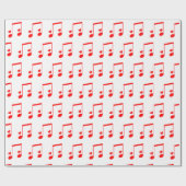 Papier Cadeau Note musicale Simple Red Hearts (Plat)