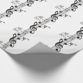 Papier Cadeau Notes 11 de guitare et de musique (Coin)