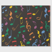 Papier Cadeau Notes colorées de musique (Plat)