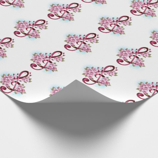 Papier Cadeau Notes de clef musicale en treble avec des fleurs S (Coin)