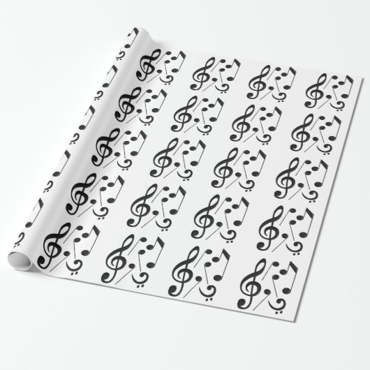 Papier Cadeau Notes de musique (Déroulé)