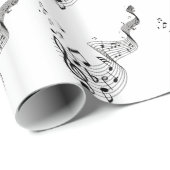 Papier Cadeau Notes de musique (Coin rond)