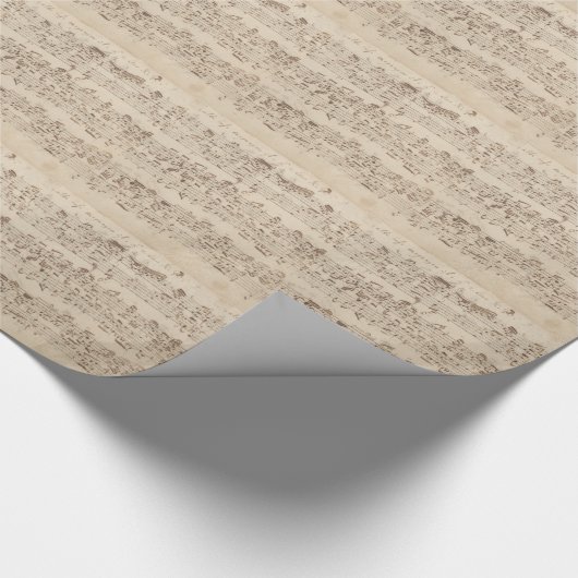 Papier Cadeau Notes de musique ancienne - Feuille de musique Bac (Coin)