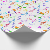 Papier Cadeau Notes de musique colorée (Coin)