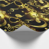Papier Cadeau notes de musique dorée (Coin)