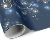 Papier Cadeau Notes de musique et papier d'enveloppement des lum (Coin rond)