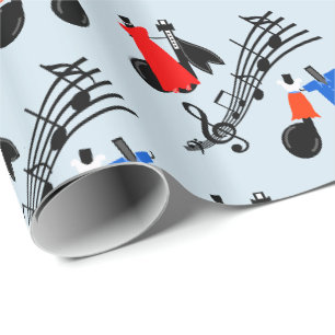 Papier Cadeau Notes De Musique Habillées Pour Danser
