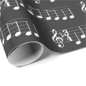 Papier Cadeau Notes de musique Nous vous souhaitons un joyeux No (Coin rond)