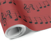 Papier Cadeau Notes de musique Nous vous souhaitons un joyeux No (Coin rond)