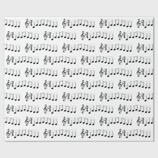 Papier Cadeau Notes de musique Nous vous souhaitons un joyeux No (Plat)