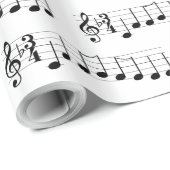 Papier Cadeau Notes de musique Nous vous souhaitons un joyeux No (Coin rond)