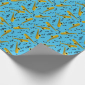 Papier Cadeau Notes de musique saxophone Papier d'enveloppement (Coin)