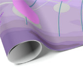 Papier Cadeau Notes de musique violette Papier d'enveloppement A (Coin rond)