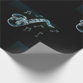 Papier Cadeau Notes de saxophone et de musique (Coin)