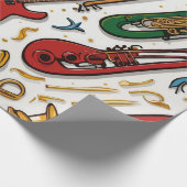 Papier Cadeau Notes et instruments Célébration musicale Annivers (Coin)