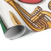 Papier Cadeau Notes et instruments Célébration musicale Annivers (Coin rond)
