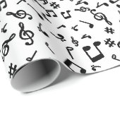 Papier Cadeau Notes musicales (Coin rond)