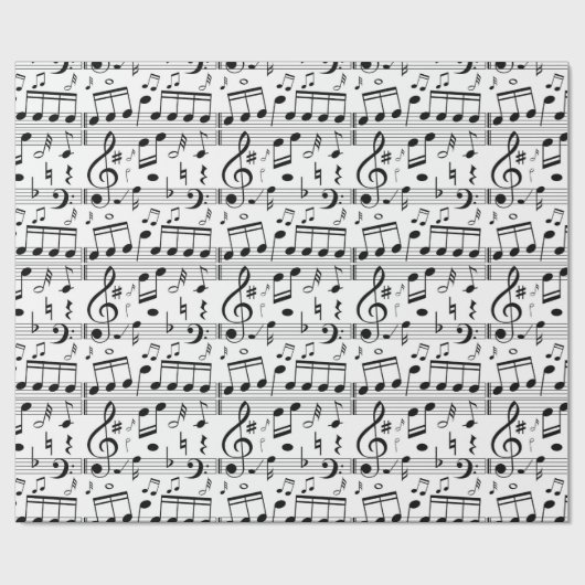 Papier Cadeau Notes musicales (Plat)