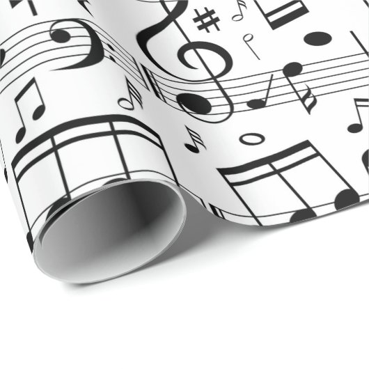 Papier Cadeau Notes musicales (Coin rond)