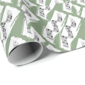 Papier Cadeau Notes musicales (Coin rond)