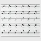 Papier Cadeau Notes musicales amusantes Papier d'enveloppement (Plat)