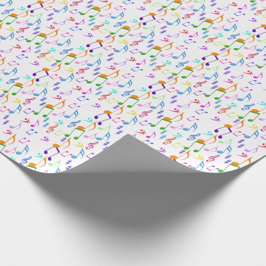 Papier Cadeau Notes musicales colorées (Coin)
