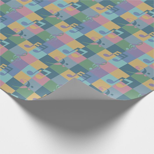 Papier Cadeau Notes musicales colorées Art Abstrait (Coin)