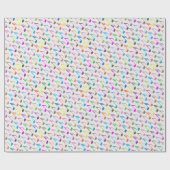 Papier Cadeau Notes musicales colorées motif (Plat)