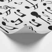Papier Cadeau Notes musicales - conception de musique de feuille (Coin)