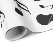 Papier Cadeau Notes musicales - conception de musique de feuille (Coin rond)