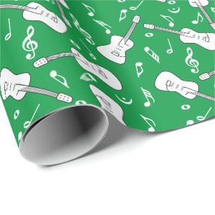 Papier Cadeau Notes musicales de Guitare Lines