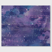 Papier Cadeau Notes musicales d'Iridescente sur le violet (Plat)