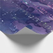 Papier Cadeau Notes musicales d'Iridescente sur le violet (Coin)