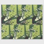 Papier Cadeau Notes musicales du violon (Plat)