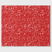 Papier Cadeau Notes musicales et symboles, Noël Carols Wrappi (Plat)