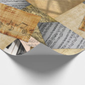 Papier Cadeau Notes musicales Feuille Vintage Musique Cadeau (Coin)