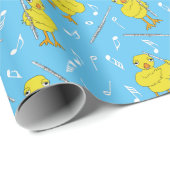 Papier Cadeau Notes musicales Flute Chick (Coin rond)