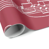 Papier Cadeau notes musicales joyeuses fêtes (Coin rond)